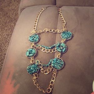 Turquoise & gold necklace